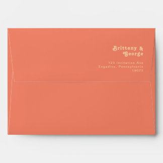 Modern Retro | Coral Wedding Invitation Envelope
