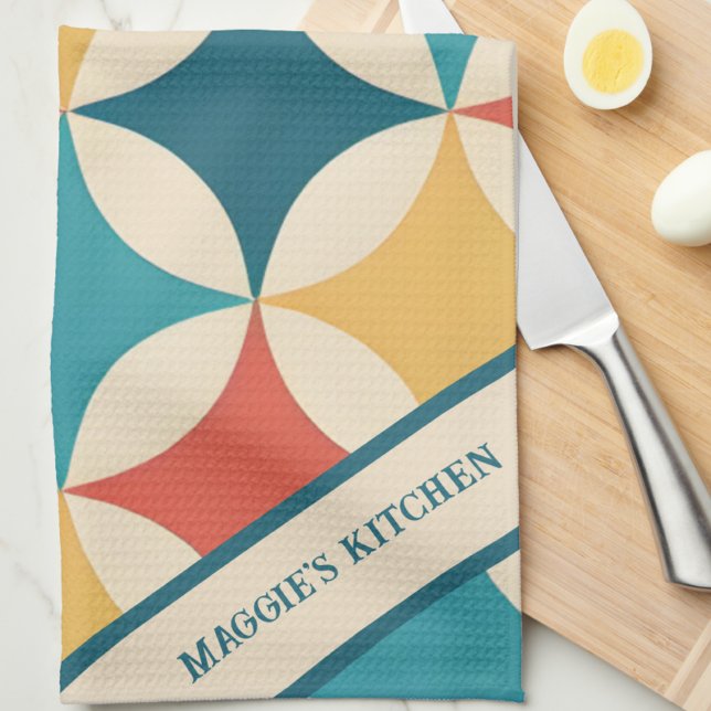Modern Retro Cute Vintage Pattern  Kitchen Towel (Creator Uploaded)