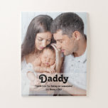 Modern Retro Daddy Custom Photo and Message Jigsaw Puzzle<br><div class="desc">Give daddy a memorable gift with this custom photo puzzle. Featuring a modern retro font,  customizable text for names. A great stocking stuffer,  father's day gift,  birthday or just because.</div>
