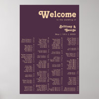 Modern Retro | Dark Purple Alphabetical Seating