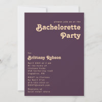 Modern Retro | Dark Purple Bachelorette Party