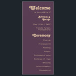Modern Retro | Dark Purple Cream Wedding Program<br><div class="desc">This modern retro | dark purple wedding program is perfect for your simple vintage, colourful tropical boho summer wedding. Its unique bohemian mid-century font gives this design a classic minimalist groovy hippie vibe. If you're looking for a design that features bright, bold colours for your creative 70's beach wedding, then...</div>