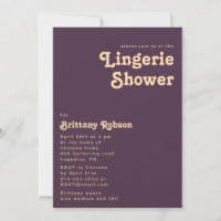 Modern Retro | Dark Purple Lingerie Shower
