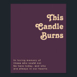 Modern Retro | Dark Purple This Candle Burns Poster<br><div class="desc">This modern retro | dark purple this candle burns poster is perfect for your simple vintage, colourful tropical boho summer wedding. Its unique bohemian mid-century font gives this design a classic minimalist groovy hippie vibe. If you're looking for a design that features bright, bold colours for your creative 70's beach...</div>
