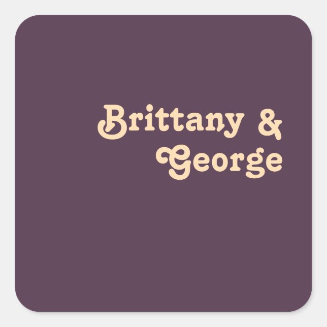 Modern Retro | Dark Purple Wedding Envelope Seals (Front)