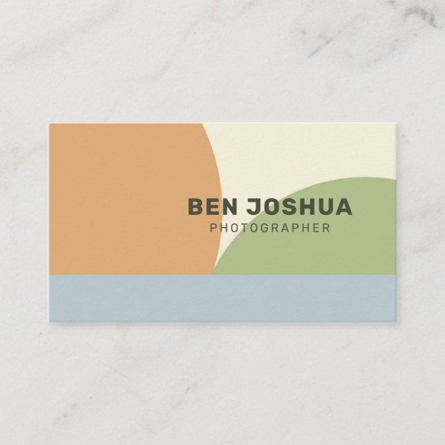 Modern Retro Earth Tone Geometric Business Card (Front)