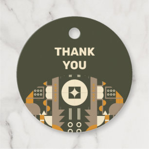 Modern Retro Earth Tone Geometric Price Tag