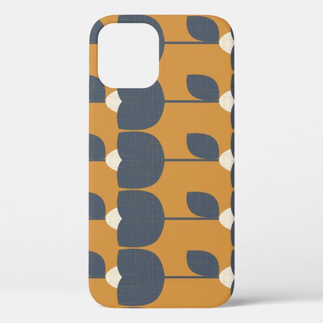 Modern Retro Flowers: Scandinavian Geometric. Case-Mate iPhone Case (Back)