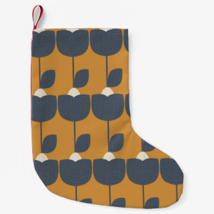 Modern Retro Flowers: Scandinavian Geometric. Small Christmas Stocking