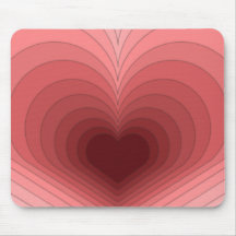 Modern Retro Funky Pink Red Heart Mousepad