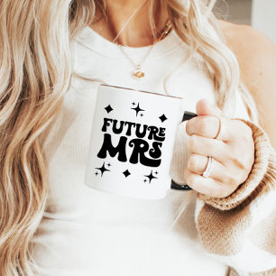 Modern Retro Future Mrs. Engagement Coffee Mug