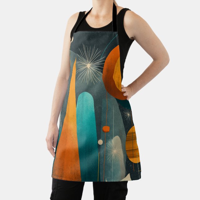 ✨Modern Retro Futuristic Space Abstract Art ✨ Apron (Insitu)