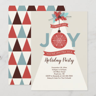 Modern Retro Geometric Christmas Invitation