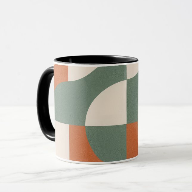 Modern Retro Geometric Frosted Glass Mug (Front Left)