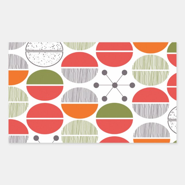 Modern Retro Geometric Polka Dots Sticker (Front)
