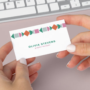 Modern retro geometric shapes chic  business card