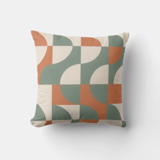 Modern Retro Geometric Throw Pillow