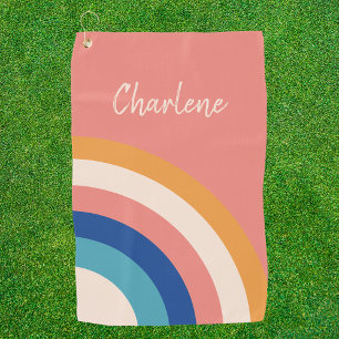 Modern Retro Girly Pro Golfer Golf Towel