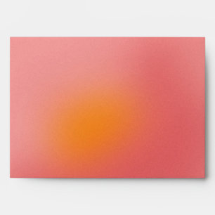 Modern Retro Gradient Ombré Pink Orange Wedding Envelope