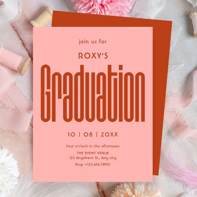 Modern Retro graduation Invitation (Creator Uploaded)