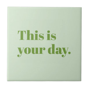 Modern Retro - Green Editable Custom Affirmation  Tile