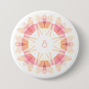 Modern Retro Happy Birthday Age Pink Whimsical 3 Inch Round Button