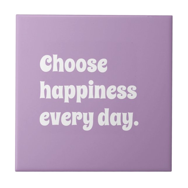 Modern Retro - Happy Editable Custom Affirmation  Tile (Front)