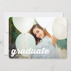 Modern RETRO High School 2 Photo graduation Announcement
