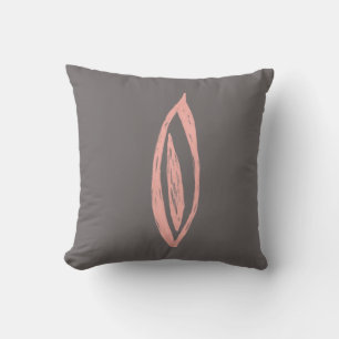 Modern Retro Inspired Petal Shape Flare Peach Throw Pillow