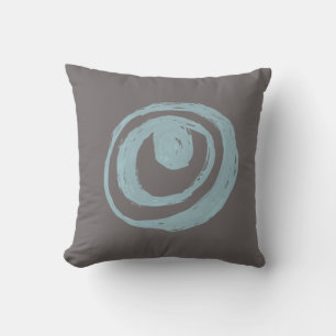 Modern Retro Inspired Squares in Grey Blue Throw P Pillow