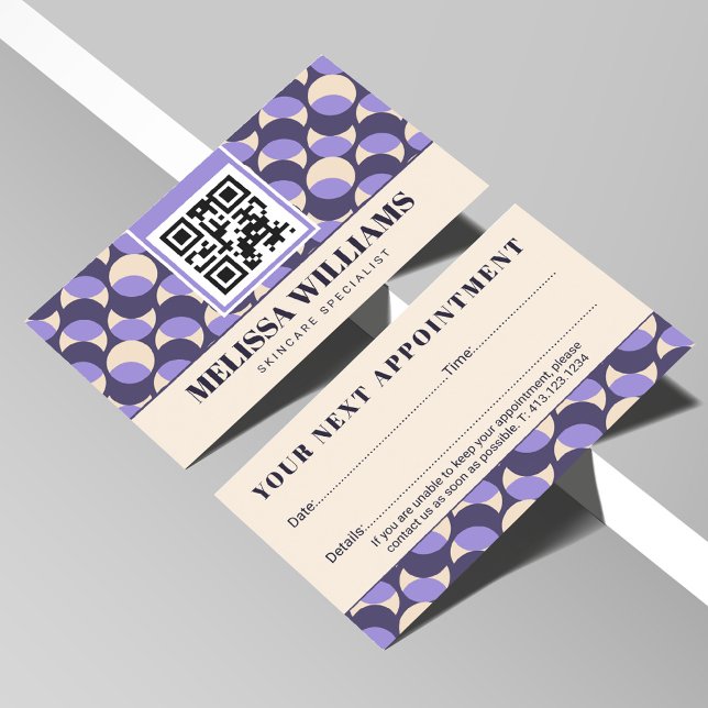 Modern Retro Lavender Geometric  Appointment Card (Creator Uploaded)