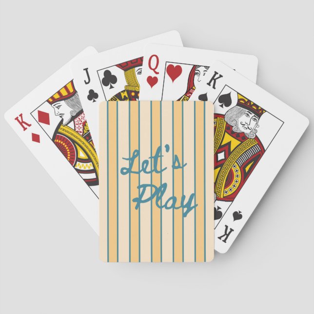 Modern Retro Let's Play Striped Playing Cards (Back)