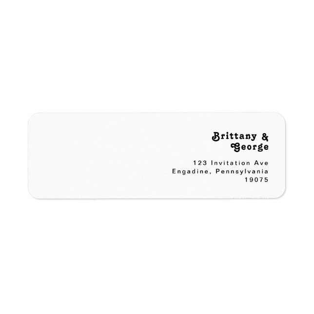 Modern Retro Lettering Return Address Label (Front)