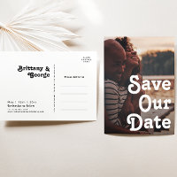 Modern Retro Lettering Save Our Date Photo
