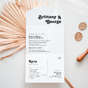 Modern Retro Lettering Seal and Send All In One Invitation