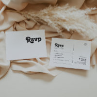 Modern Retro Lettering Song Request RSVP Postcard