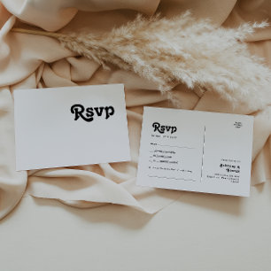 Modern Retro Lettering Song Request RSVP Postcard