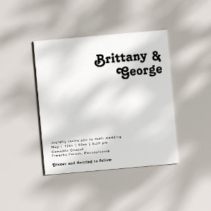Modern Retro Lettering Square Wedding Invitation