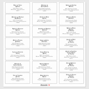 Modern Retro Lettering Wedding Guest Address