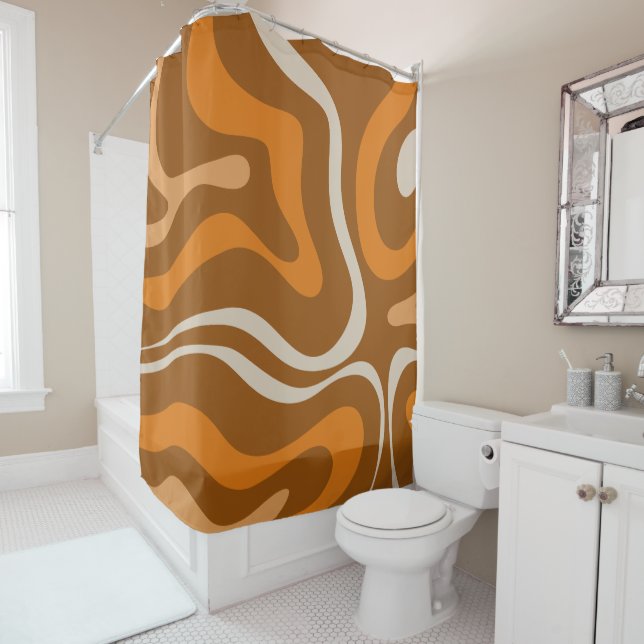 Modern Retro Liquid Swirl 70s Abstract Pattern (In Situ)