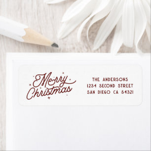 Modern Retro Merry Christmas Script   Cherry Red 