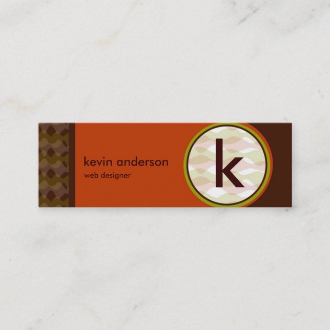 Modern Retro MiniCard Mini Business Card (Front)