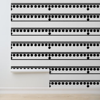 Modern retro Minimal Black White Line Peel Stick Wallpaper