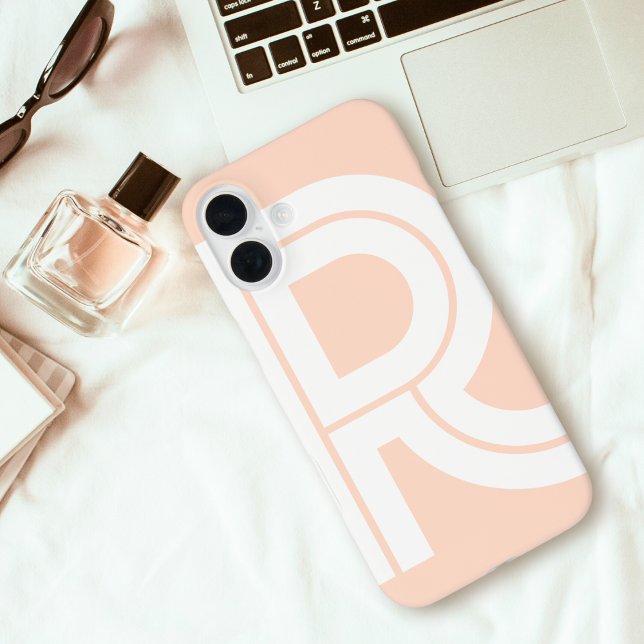 Modern Retro Monogram Initial Contemporary Cute Case-Mate iPhone Case (Creator Uploaded)