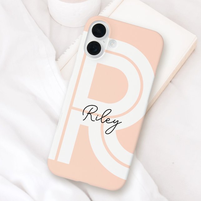 Modern Retro Monogram Initial Contemporary Cute iPhone Case (Creator Uploaded)