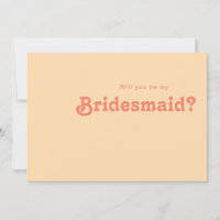 Modern Retro | Orange Bridesmaid Proposal Card