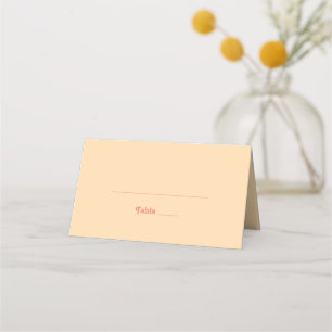 Modern Retro   Orange Cream Folded Place Card