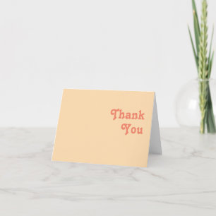 Modern Retro   Orange Cream Folded Thank You Card