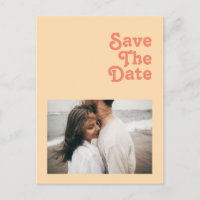 Modern Retro | Orange Cream Photo Save The Date In