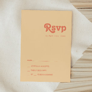 Modern Retro Orange Cream RSVP Card